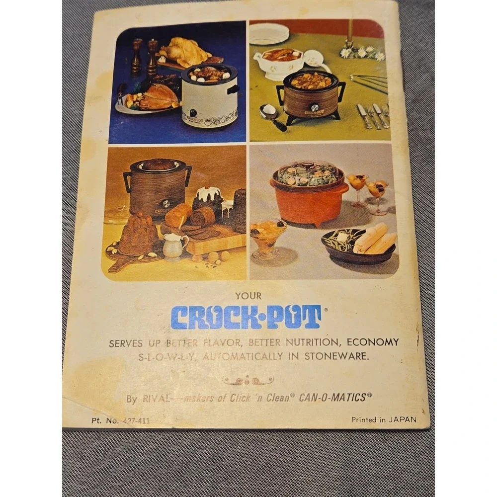 Vintage 1970s Rival Crock Pot Slow Cooker Cookbook Stoneware Recipe Book Retro